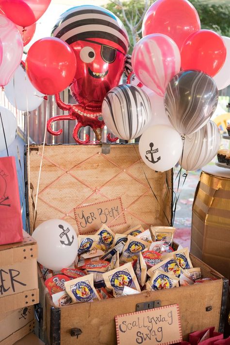 Birthday Bash Ideas, Three Birthday Party, Kids Pirate Party, Adventure Birthday Party, Mermaid Pirate Party, Three Birthday, Pirate Themed Birthday Party, Pirate Themed Birthday, Pirate Theme Party