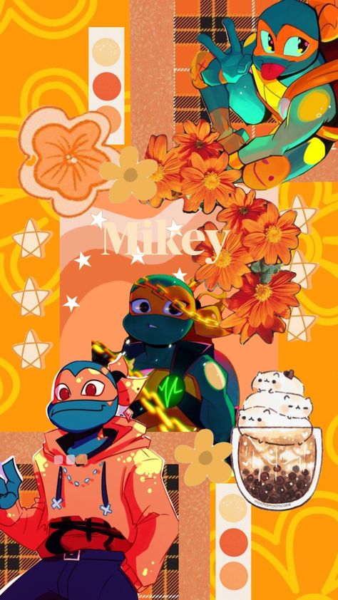 #myfirstshuffle Tmnt Aesthetic, Rottmnt Wallpaper, Michaelangelo Tmnt, Rottmnt Mikey, Tmnt Michelangelo, Tmnt Wallpaper, Michelangelo Art, Mikey Tmnt, Turtle Wallpaper