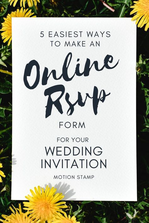 There are so many great ways to create a wedding RSVP online form. We have reviewed 5 of the easiest and most flexible methods that you can use for your wedding invitation! Save this pin for later, and visit our tips webpage to learn more.