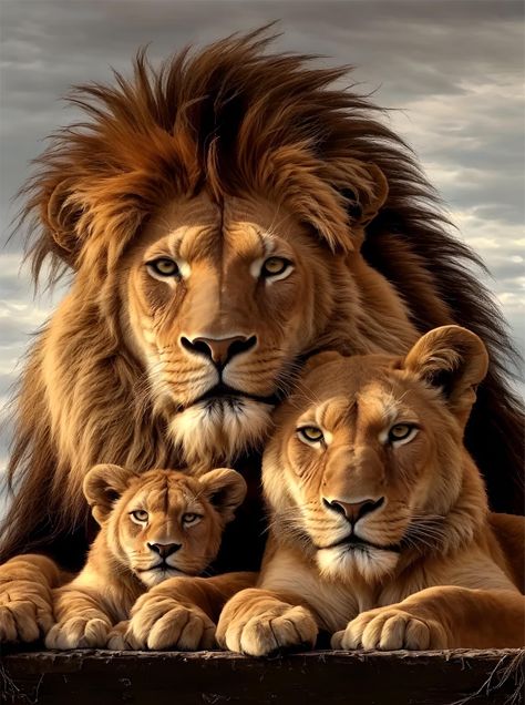 Lion family showing their devotion to each other. Lions Pictures, Lions Family, Lions And Tigers, Leo The Lion, Wild Animal Wallpaper, Female Lion, Lion Baby, Lion Family, Animal Lion