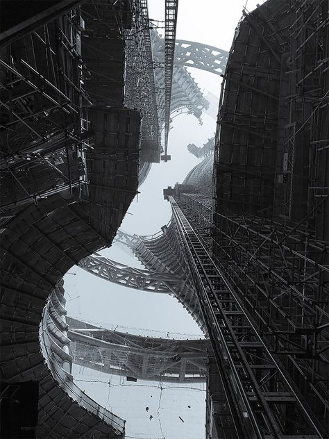 Stunning Construction Photos Of Zaha Hadid Architects’ Leeza SOHO Tower And Its Record-Setting Atrium: https://designyoutrust.com/2017/08/stunning-construction-photos-of-zaha-hadid-architects-leeza-soho-tower-and-its-record-setting-atrium/ Leeza Soho, Zaha Hadid Architects, Brutalist Architecture, Zaha Hadid, Scaffolding, Environment Design, Environment Concept Art, Boba Fett, Brutalism