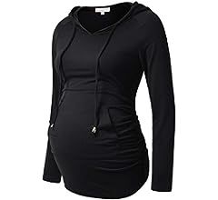 Bhome Maternity Hoodie Long Sleeves Shirt Casual Top Basic Tee Layering Sweatshirt Rose Pink/Grey and White Stripes S at Amazon Women’s Clothing store Layering Sweatshirts, Maternity Hoodie, Long Sleeves Shirts, Casual Maternity, Casual Long Sleeve Shirts, Maternity Top, Pregnancy Shirts, Casual Clothes, Basic Tee