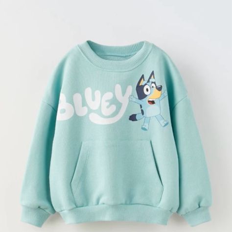 Brand New With Tags Zara Bluey Sweatshirt 9-12 Months Bingo Funny, Bluey Y Bingo, Elsa Shirt, Bluey And Bingo, Bluey Bingo, Cute Shirt Designs, Zara Shirt, Cute Preppy Outfits, Cute Sweatshirts