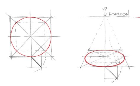 Freehand Circles in Perspective Fundamentals Drawing, Circles In Perspective, Drawing Environments, Interior Design Sketchbook, Paul Martin, Perspective Drawing Architecture, Circle Drawing, Really Cool Drawings, Object Drawing