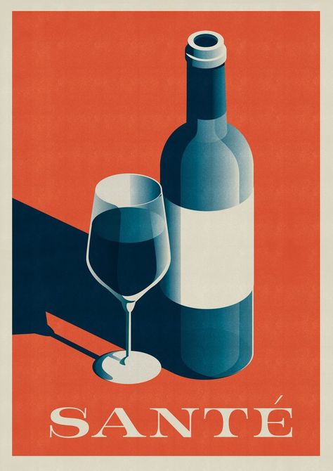 Mid-Century Beverage Posters by Telegramme Paper Co. Beverage Posters, Wine Illustration, Art Deco Drawing, Cocktail Posters, Wine Branding, Beverage Poster, Wine Logo, Cocktail Poster, Wine Poster