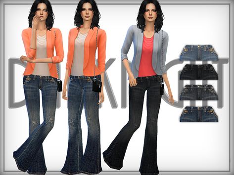 The Sims Resource: Distressed Flared Jeans by DarkNighTt • Sims 4 Downloads Die Sims 4, Play Sims 4, Womens Flare Jeans, Sims 4 Downloads, Sims Four, Sims 4 Update, Sims 4 Mods Clothes, Y2k Jeans, Sims 4 Cc Finds