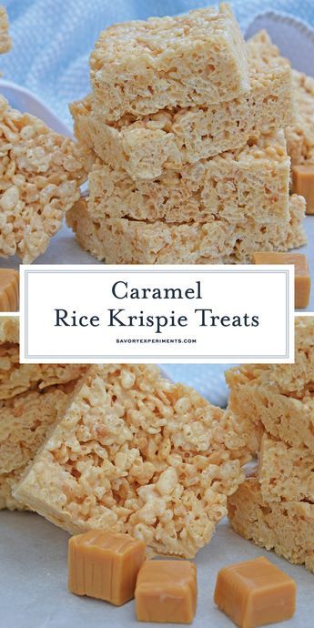 Carmel Rice Crispy Treats, Rice Krispie Recipes, Caramel Rice Krispies, Rice Krispie Treats Variations, Caramel Rice Krispie Treats, Homemade Rice Krispies, Carmel Candy, Rice Crispie, Rice Krispie Bars