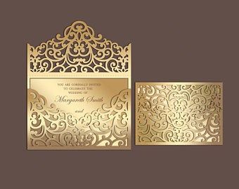 Silhouette Cameo Cards, Envelope Svg, Invitations Quinceanera, Invitation Frames, Laser Cut Cards, Pocket Envelopes, Laser Cut Invitation, Pocket Wedding Invitations, Wedding Invitation Envelopes