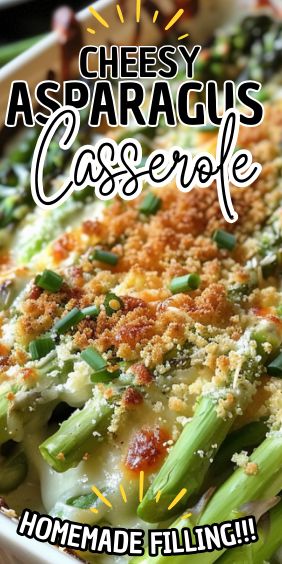 Cheesy Asparagus Casserole Asparagus Casserole Recipes Easy, Cheesy Asparagus Casserole, Asparagus Casserole Recipes, How To Make Asparagus, Cheesy Asparagus, Asparagus Casserole, Creamy Asparagus, Asparagus And Mushrooms, Potluck Dinner