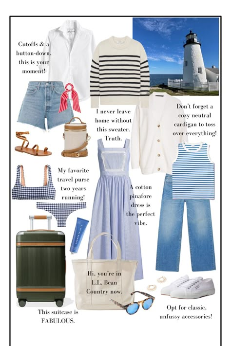 Maine Packing Guidee  #LTKSeasonal #LTKStyleTip #LTKTravel Packing For Maine In Summer, Maine Fashion Summer, Maine Summer Outfit, Maine Vacation Outfits, Maine Outfits Summer, Maine Outfits, Maine Fashion, East Coast Aesthetic, Maine Summer