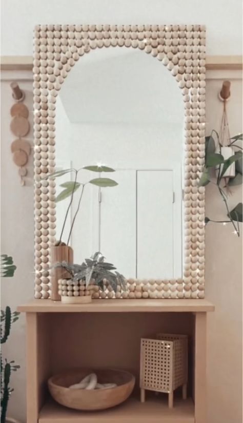 Spiegel Diy, Boho Mirror, Mirror Frame Diy, Diy Boho Decor, Craft Room Furniture, Diy Wall Art Decor, Diy Craft Room, Craft Room Decor, Diy Crafts Room Decor