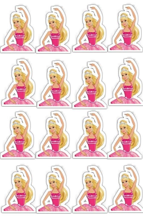 Barbie Cupcake Toppers Printable Free, Barbie Cupcake Topper, Diy 1st Birthday Decorations, Custom Birthday Decorations, Barbie Stickers, Barbie Cupcakes, Barbie Decorations, Barbie Party Ideas, 7th Birthday Cakes