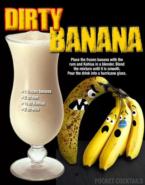 Frozen Banana Recipes, Alcholic Drinks, Cocktail Drinks Alcoholic, Banana Drinks, Mixed Drinks Alcohol, Liquor Drinks, Cocktails Bar, Rum Drinks, Boozy Drinks