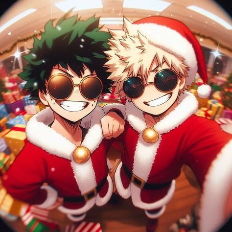 My Hero Academia Christmas Icons, Bakugo Christmas Pfp, Bakugo And Deku, Mha Pfp, Me And Bro, Anime Christmas, Academia Wallpaper, Katsuki Bakugo, Cute Cartoon Pictures