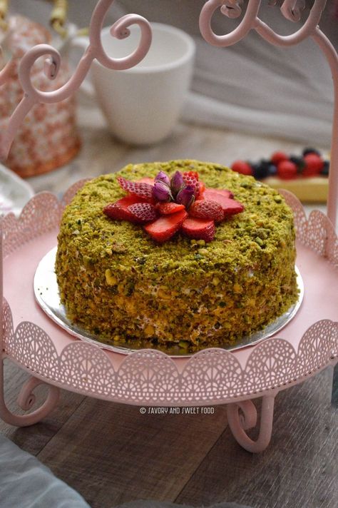 This Pistachio Cake with creamy and rich Rose Water flavored Mascarpone frosting is a true celebration cake. The taste of pistachio in this moist cake and the delectable frosting is just too good. … Mascarpone Frosting, Moist Cake, Pistachio Cake, How To Make Cupcakes, Raspberry Smoothie, Cake Pricing, Cake Tray, Celebration Cake, Cake Tasting