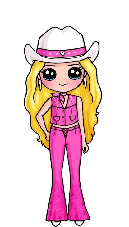 Easy Barbie Drawing, Barbie Cartoon Drawing, How To Draw Barbie, Barbie Drawing Easy, Doll Drawing Easy, Draw So Cute People, Barbie Doll Drawing, Draw So Cute Videos, Barbie Painting