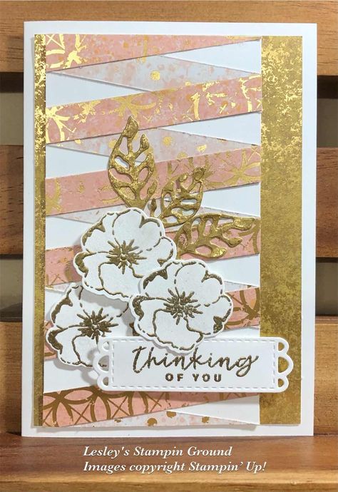 Lesley's Stampin Ground : Texture Chic Stampin Up Dry Brushed Metallic Dsp, Stampin Up Texture Chic, Stampin Up Tutorials Videos, Season Of Chic, Ground Texture, Twisted Ribbons, Washi Tape Cards, Ribbon Cards, Card Making Templates