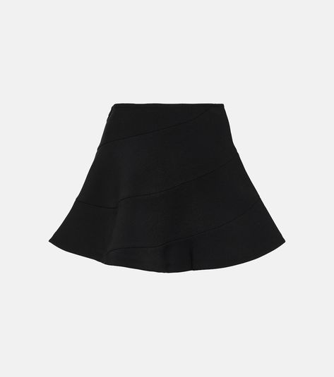 A-line miniskirt in black - Alaia | Mytheresa Diagonal Paneling, Chic Black Outfits, High Rise Skirt, Black Outfit, Designing Women, Womens Bottoms, Color Design, Care Instructions, That Look