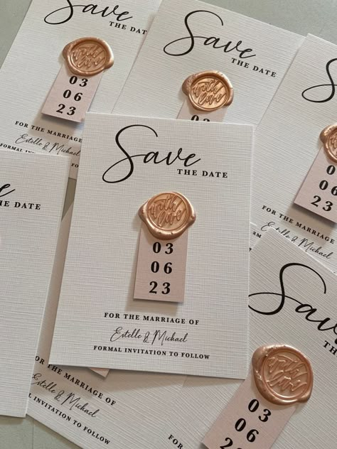 Save The Date Pink, Unique Wedding Cards, Idee Cricut, Future Wedding Plans, Cute Wedding Ideas, Save The Date Card, Wedding Save The Date, Minimal Modern, Wax Seal Stamp