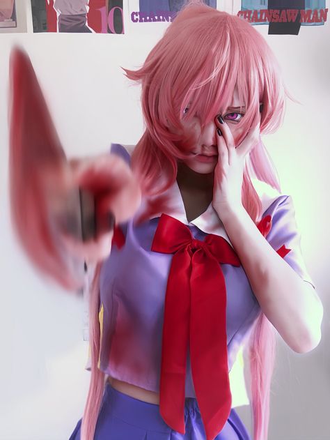 Yandere Photoshoot, Yandere Poses Reference, Yandere Cosplay, Yuno Cosplay, Yuno Gasai Cosplay, Dark Decora, Gasai Yuno, Future Diary, Yuno Gasai