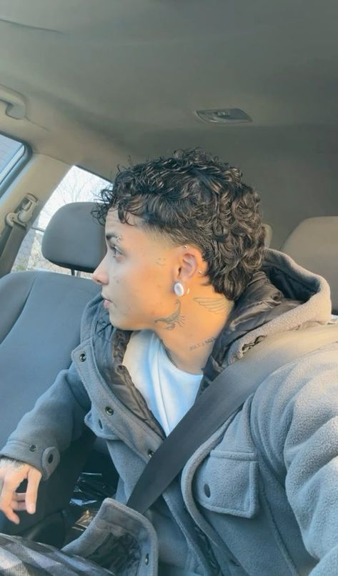 Top 50 Trendy & Cool Men's Fade Haircuts: Detailed Gallery | 50 Best Fade Haircuts for Men (Detailed Gallery) | Aesthetic Hairstyles For Men V Taper Haircut, Slick Back Mullet, Long Curly Hair Men Haircut, Long Hair Taper, Long Mullet Men, Taper Fade Mullet, Curly Hair Middle Part, Low Fade Curly Hair, Medium Curly Haircuts