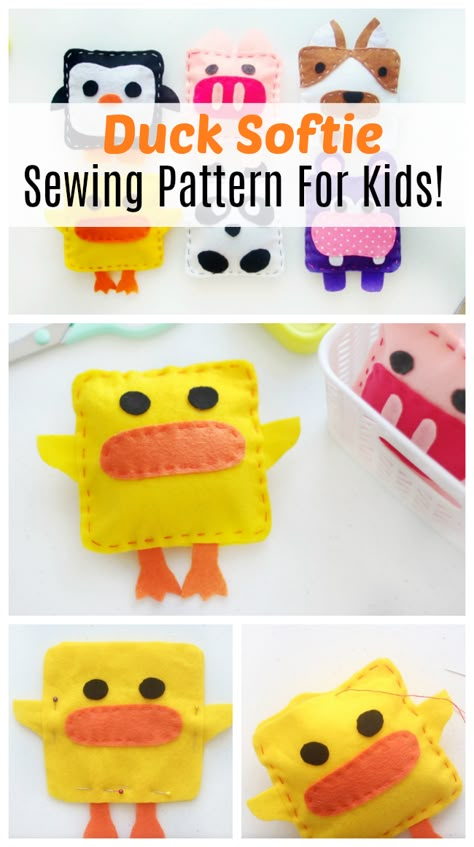 Easy Craft Gifts, Make Your Own Stuffed Animal, Craft Gifts For Kids, Sewing Project For Kids, Cruise Ducks, Duck Crafts, Unique Sewing Patterns, Sewing Club, Felt Toys Patterns