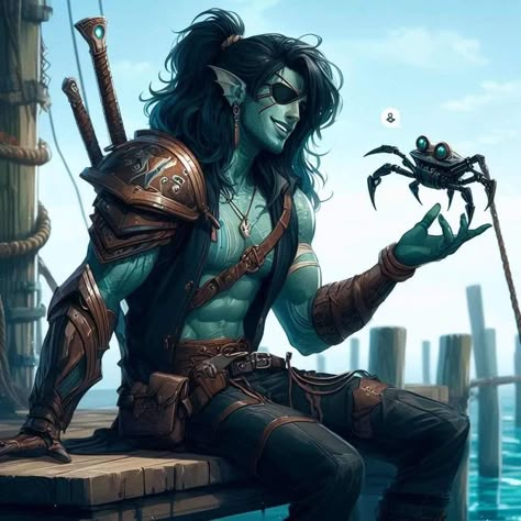 Dnd Beach Character, Sea Elves Art, Sea Elf Warlock, Sea Elves Dnd, Sea People Fantasy Art, Mermaid Dnd Character, Sea Elf Paladin, Psionic Dnd, Siren Dnd Character