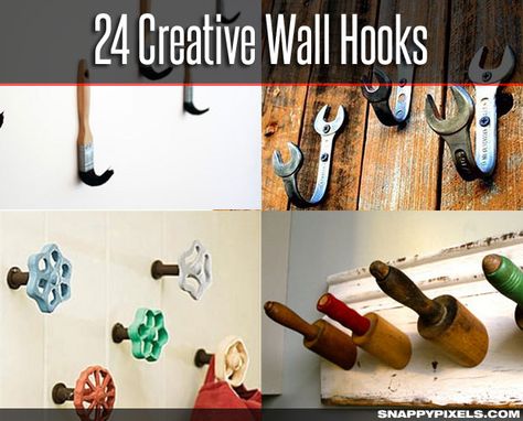 24 Creative DIY Wall Hooks for Hanging in Style - Snappy Pixels Diy Wall Hook Ideas, Diy Coat Hooks Entryway, Diy Hooks For Hanging, Diy Bathroom Hooks, Wall Hooks Ideas, Diy Towel Hooks, Diy Coat Hooks, Diy Wall Hooks, Diy Hooks