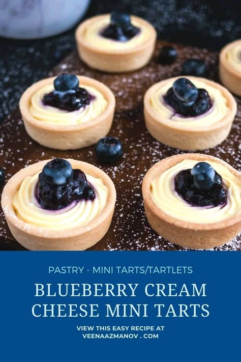 Cream Cheese Tarts, Cheese Tartlets, Mini Tart Shells, Blueberry Filling, Tartlets Recipe, Mini Tarts, Blueberry Tart, Baking Decorating, Baking Items