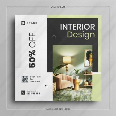 Interior Banner Design, Interior Promotion, Modern Interior Furniture, Pamplet Design, Interior Design Poster, Furniture Social Media, Interior Poster, Brochure Design Layouts, Interactive Web Design