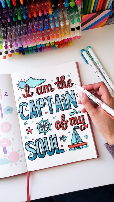 Caligraphy Ideas Quotes, Hand Lettered Quotes Doodles, Slogan Design Ideas, Calligraphy Quotes Doodles, Brush Lettering Quotes, Doodle Quotes, Calligraphy Artwork, Creating A Bullet Journal, Diy Journal Books