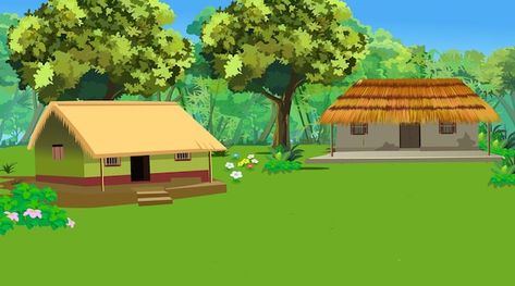 Vector village cartoon background illust... | Premium Vector #Freepik #vector #cartoon-background #illustration-background #houses-trees #2d-cartoon-vllage-backround Comics Background, Green Video, Free Cartoon Characters, Forest Cartoon, Background Motion, Green Grass Background, Photoshop Backgrounds Backdrops, Cartoon Trees, House Cartoon