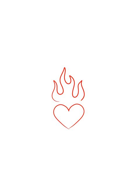 Tiny Heart On Fire Tattoo, Red Flaming Heart Tattoo, Small Flaming Heart Tattoo, Heart With Flames Tattoo Design, Fuego Tattoo, Flaming Heart, Heart With Flames Tattoo, Burning Heart Tattoo, Fireheart Tattoo