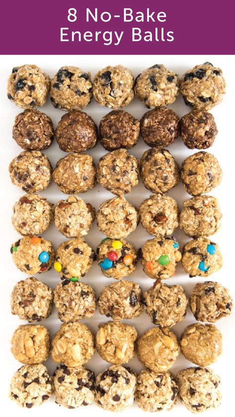 Give your body the fuel it needs with these 8 no-bake energy ball recipes. These easy energy balls are packed full of good-for-you ingredients like oats, dried fruits, and chopped nuts. Just be sure to leave out the chocolate to keep these homemade energy balls bladder friendly. Oatmeal Energy Balls Recipe, Oatmeal Energy Balls, Oatmeal Balls, Snack Sani, Energy Balls Healthy, Energy Ball Recipe, Protein Ball, Never Be The Same, Energy Balls