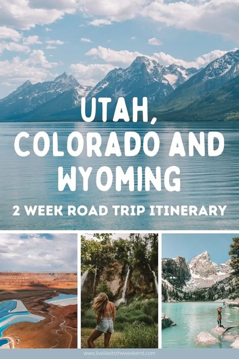 Western Usa Road Trip, Wyoming Travel Road Trips, Wyoming Road Trip, Yellowstone Road Trip, 2 Week Road Trip, Colorado National Parks, Yellowstone Trip, Road Trip To Colorado, Utah Road Trip