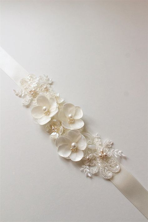 Ivory Bridal belt Bridal sash Wedding dress belt sash