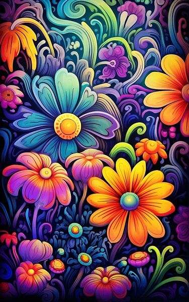 Trippy flowers 12 by aignerr | Redbubble Trippy Flower Art, Trippy Flowers, Surreal Elements, Graffiti Characters, Sunflower Art, Trippy Art, Floral Motifs, Intricate Patterns, Bending