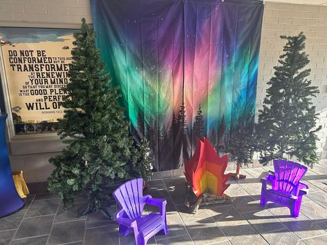 Alaska Vbs Decorations, Northern Lights Vbs Decorations, Alaska Vbs Decor, Northern Lights Party, True North Vbs 2025, Hoco Decorations, Northern Lights Decorations, Homecoming Hallways, Arctic Vbs