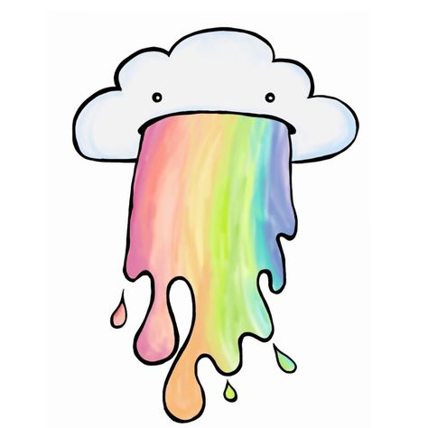 Cloud Puking Rainbows by KittyKatMeow121 Emoji Coloring Pages, Rainbow Drawing, Tumblr Drawings, Cloud Illustration, Cloud Drawing, Rainbow Cat, Chalk Drawings, Chalk Art, Kawaii Art