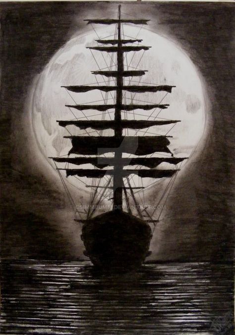 Drawing White On Black, Ship Background, Simple Draw, Small Sketchbook, Sunset Canvas Painting, Drawing Scenery, Scratchboard Art, Ship Drawing, Ship Paintings