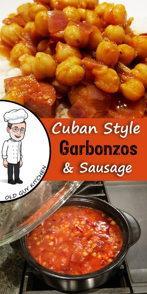 Chickpea And Sausage Recipes, Cuban Chickpea Recipes, Garbanzo Cuban Recipe, Cuban Garbanzo Bean Recipes, Cuban Garbanzo Bean Soup, Pastelitos Recipe, Guava And Cheese, Garbanzo Bean Recipes, Cheese Pastries