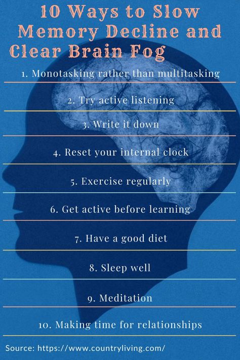 Ten brain health tips to slow memory decline and clear brain fog. Clear Brain Fog, Good Diet, Get Enough Sleep, Information Processing, Brain Fog, One Job, Spiritual Health, Brain Function, Brain Health