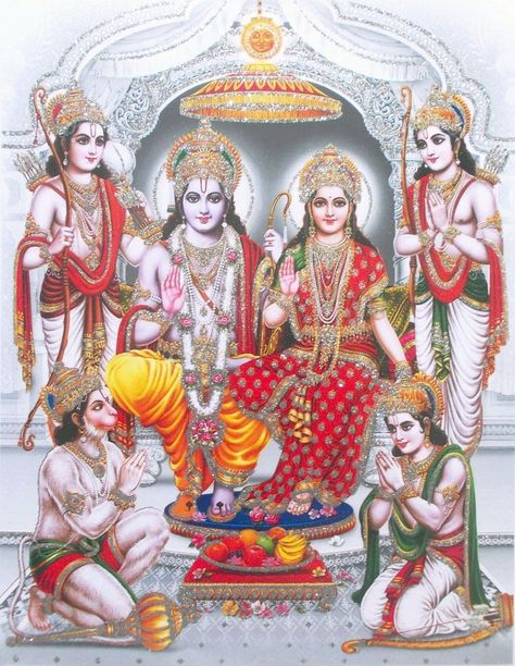 Shri Rama Sita with Hanuman, Bharat Shatrughna and Lakshmana Sri Ram Image, Ram Sita Image, Lord Ram Image, Navratri Wallpaper, Sanathana Dharma, Shree Ram Images, Shri Ram Wallpaper, साईं बाबा, Rama Sita