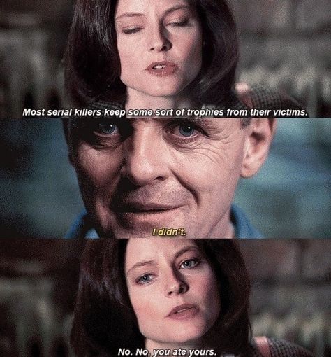 The Silence of the Lambs Hannibal Silence Of The Lambs, Silence Of The Lambs Quotes, The Silence Of The Lambs, Hannibal Tv Series, Cinema Quotes, Silence Of The Lambs, Losing Faith In Humanity, Movie Memes, Jodie Foster