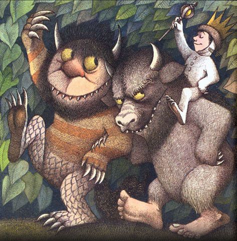 “Dear Mr. Sendak,” read [a letter], from an 8-year-old boy. “How much does it cost to get to where the wild things are? If it is not expensive, my sister and I would like to spend the summer there.” (Literature/Where The Wild Things Are - Television Tropes & Idioms) Maurice Sendak, Childhood Books, Children's Literature, Wild Things, Childrens Illustrations, Children's Book Illustration, Book Illustration, Children’s Books, Childhood Memories