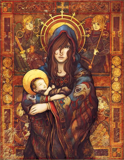 contemporary catholic art | Modern Catholic Art, Literature, and Music Blessed Mary, Images Of Mary, Mama Mary, Queen Of Heaven, Book Of Kells, Mary Magdalene, Holy Mary, Mary And Jesus, Madonna And Child