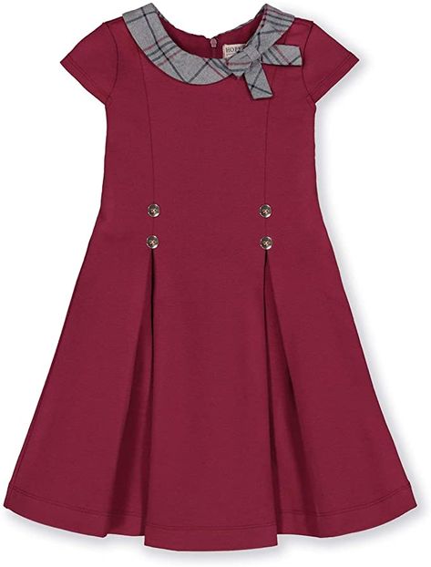 Amazon.com: Hope & Henry Girls' Short Sleeve Ponte A-Line Dress: Clothing Baby Dress Design, Uniform Dress, Ponte Dress, Baby Frocks Designs, School Dresses, Girls Uniforms, Uniform Design, Frock Design, Navy Blue Dresses