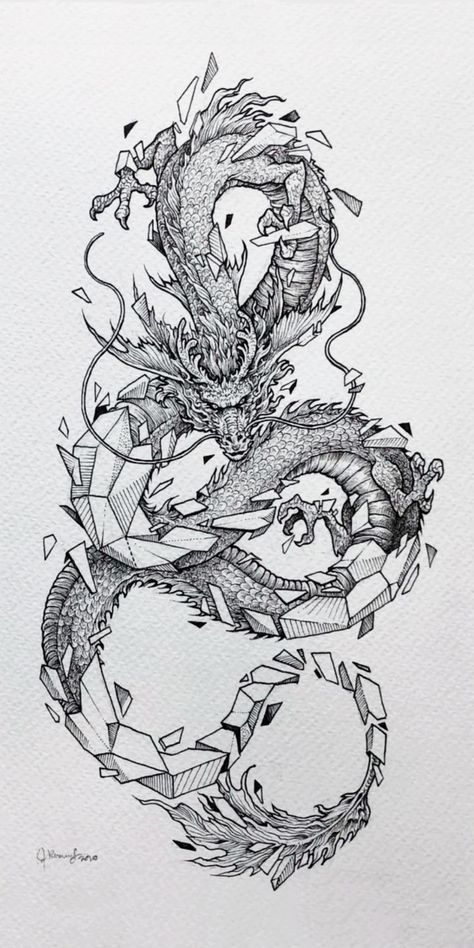 Sleeve Tattoos Dragon, Dragon Tattoo Drawing, Drawing Dragon, Tattoos Dragon, Dragon Tattoo Ideas, Dragon Sleeve, Dragon Tattoo Art, Japanese Dragon Tattoo, Armband Tattoos