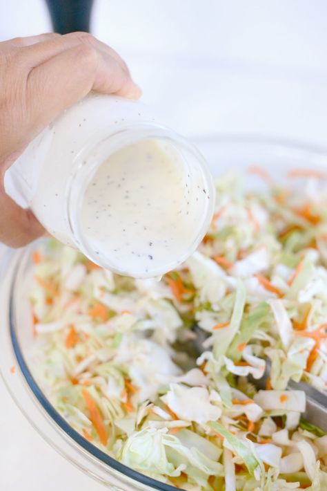 Classic Coleslaw Recipe with Homemade Dressing - Simply Scratch Recipe Coleslaw, Homemade Coleslaw Dressing, Creamy Coleslaw Dressing, Classic Coleslaw Recipe, Healthy Coleslaw Recipes, Coleslaw Dressing Recipe, Classic Coleslaw, Vinegar Coleslaw, Picnic Salad