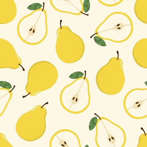 Two Colour Pattern, Pear Illustration Cute, Pear Doodle, Pears Wallpaper, Pear Wallpaper, Fruit Pattern Design, Pear Illustration, Trending Patterns, Pear Pattern